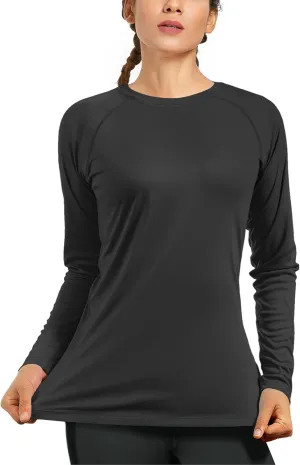 isnowood Women's Sun Protection Long Sleeve Shirts, UPF 50  UV Rash Guard Swim Shirt, Workout Hiking Running Athletic Tops