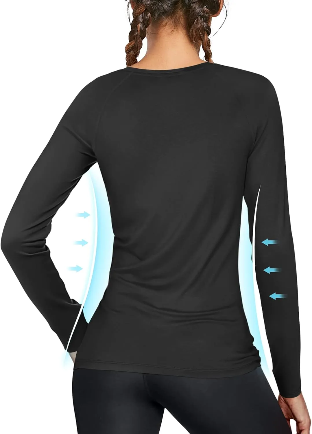 isnowood Women's Sun Protection Long Sleeve Shirts, UPF 50  UV Rash Guard Swim Shirt, Workout Hiking Running Athletic Tops
