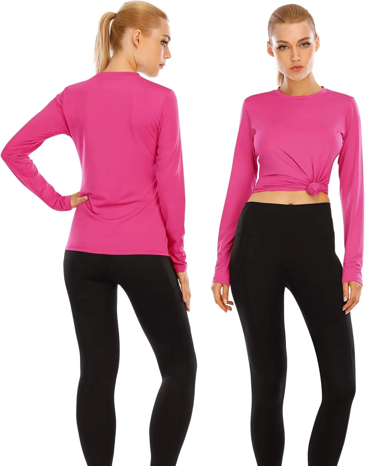 isnowood Women's Sun Protection Long Sleeve Shirts, UPF 50  UV Rash Guard Swim Shirt, Workout Hiking Running Athletic Tops