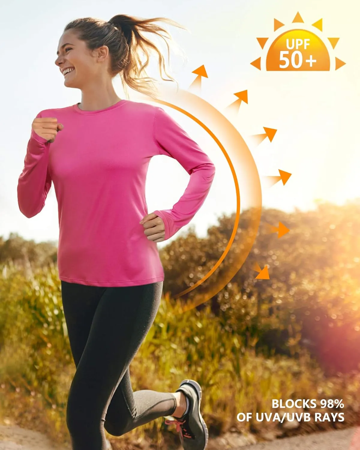 isnowood Women's Sun Protection Long Sleeve Shirts, UPF 50  UV Rash Guard Swim Shirt, Workout Hiking Running Athletic Tops