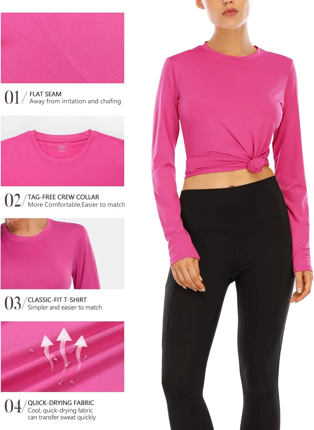 isnowood Women's Sun Protection Long Sleeve Shirts, UPF 50  UV Rash Guard Swim Shirt, Workout Hiking Running Athletic Tops