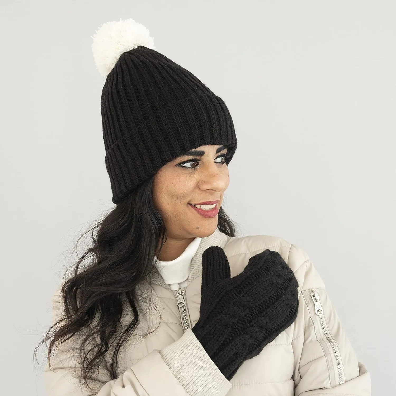 isotoner Women's Standard Water Repellent Cold Weather Soft Cozy Knit Hat with Yarn Pom