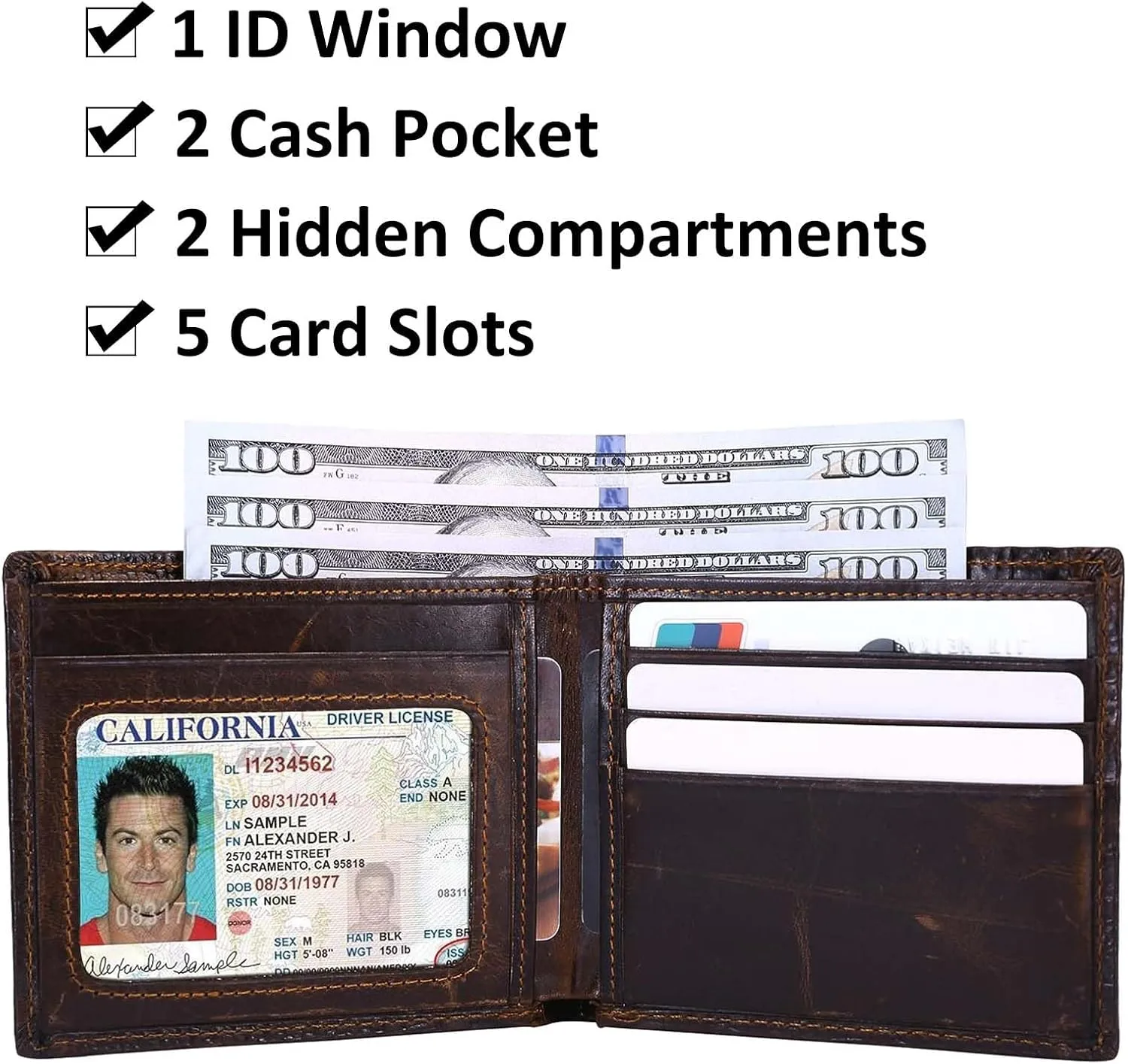 Itslife Mens Bifold Wallet with 3D Alligator Pattern,Leather Wallets for Men RFID Blocking,Gift Wallet for Men (Alligator Brown)