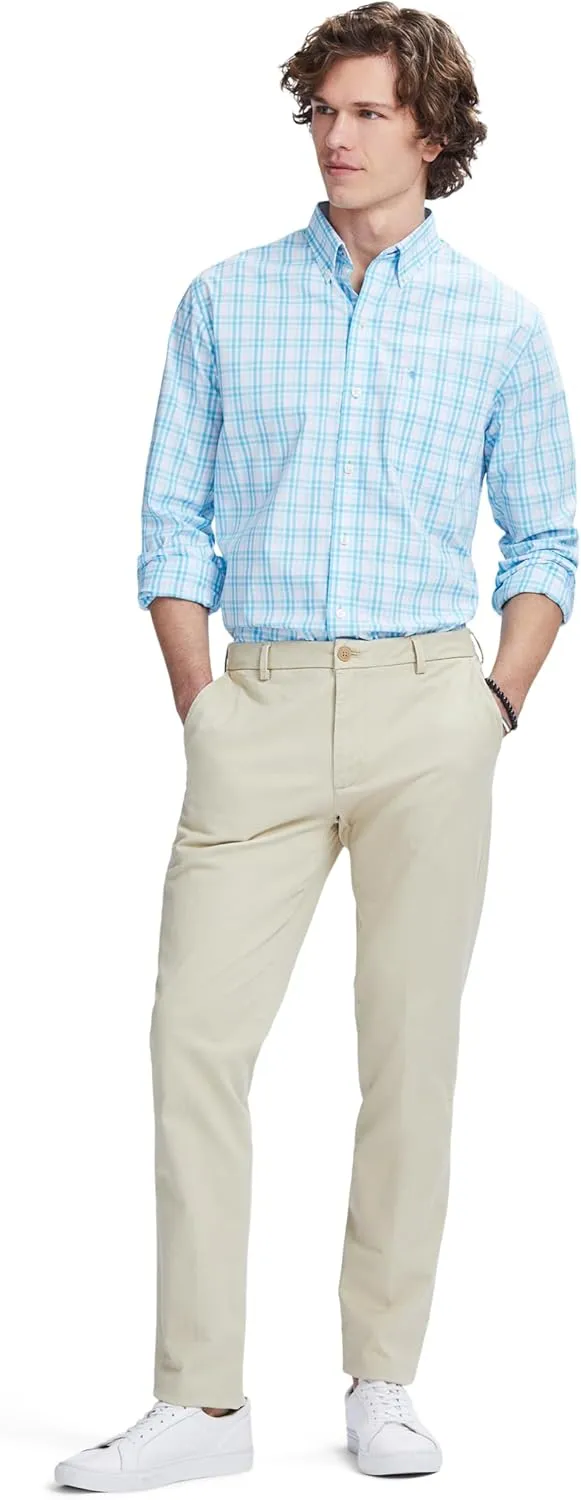 IZOD Men's Saltwater Stretch Flat Front Slim Fit Chino Pant