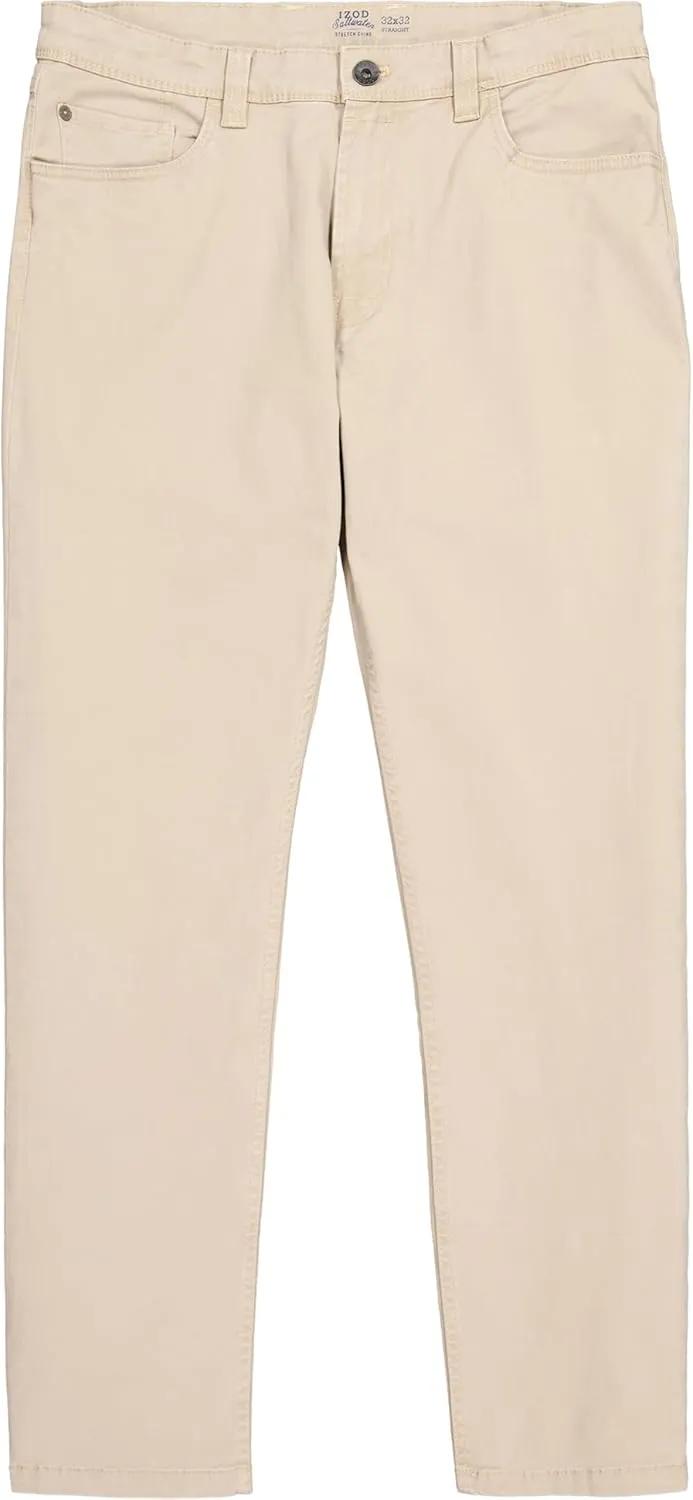 IZOD Men's Saltwater Stretch Twill 5 Pocket Straight Fit Chino Pant