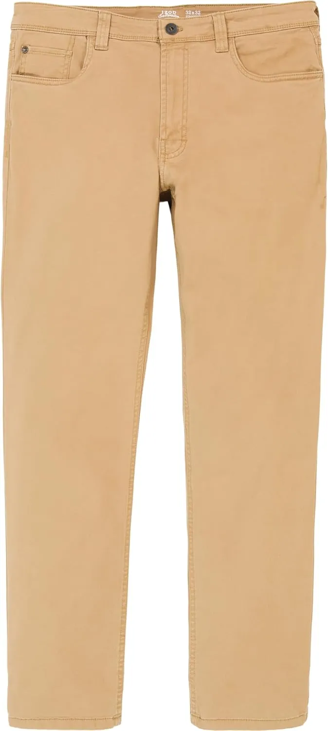 IZOD Men's Saltwater Stretch Twill 5 Pocket Straight Fit Chino Pant