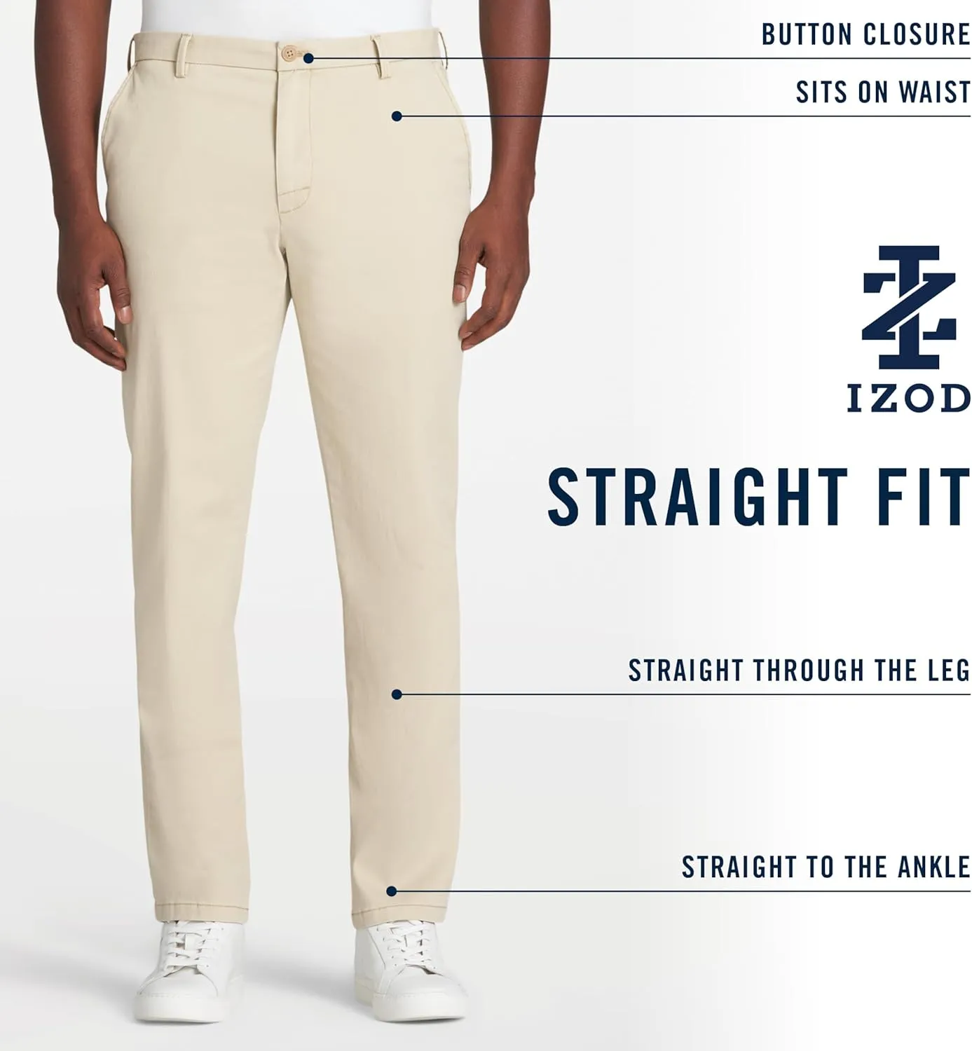 IZOD Men's Saltwater Stretch Twill 5 Pocket Straight Fit Chino Pant