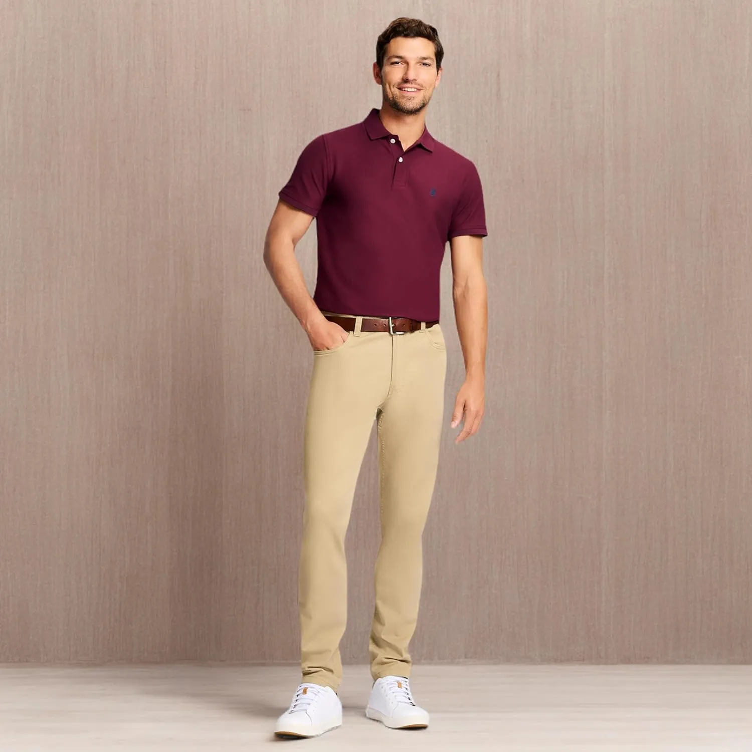 IZOD Men's Saltwater Stretch Twill 5 Pocket Straight Fit Chino Pant