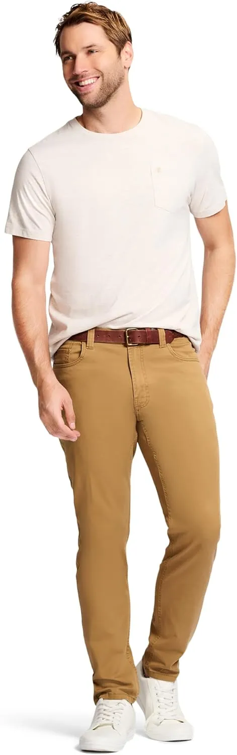 IZOD Men's Saltwater Stretch Twill 5 Pocket Straight Fit Chino Pant