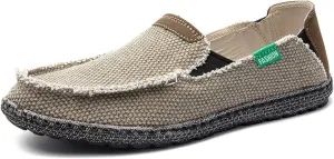 JAMONWU Men's Slip on Shoes Cloth Shoes Deck Shoes Canvas Leisure Vintage Casual Loafer Boat Shoes