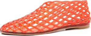 Jelly Mesh Ballet Flats for Women Clear Hollow Shoes Summer Beach Slip-on Ballerina PVC Jellies Shoes