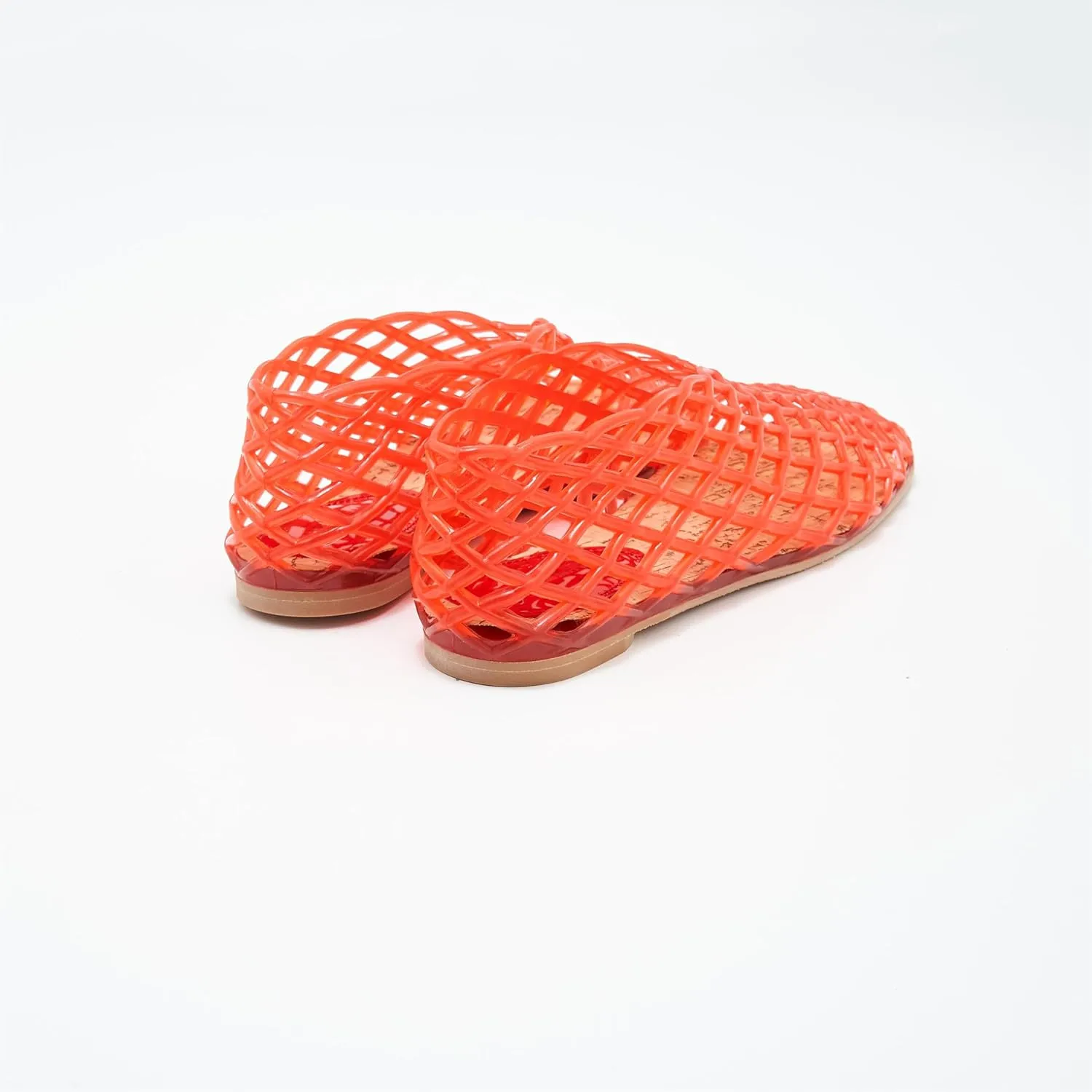 Jelly Mesh Ballet Flats for Women Clear Hollow Shoes Summer Beach Slip-on Ballerina PVC Jellies Shoes