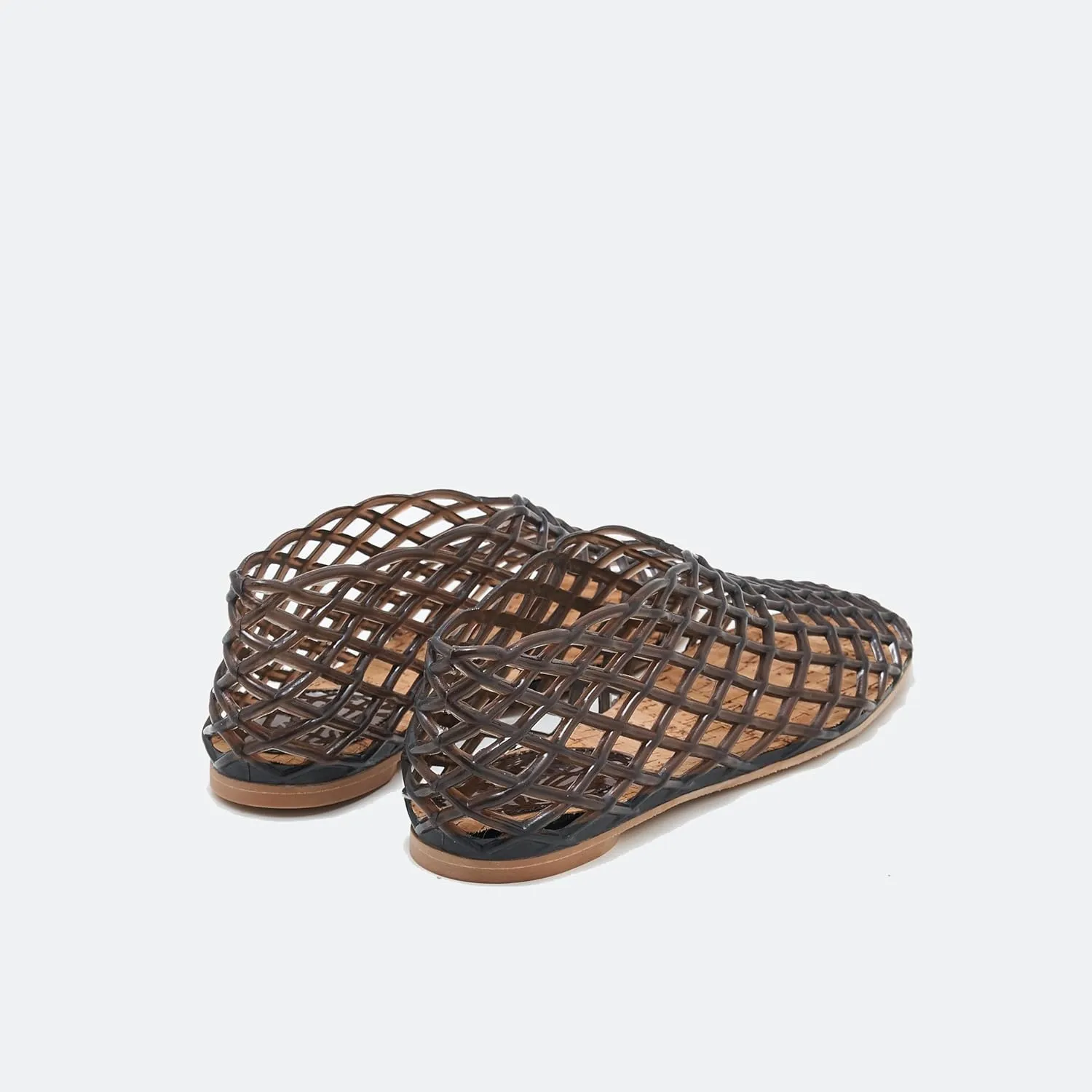 Jelly Mesh Ballet Flats for Women Clear Hollow Shoes Summer Beach Slip-on Ballerina PVC Jellies Shoes
