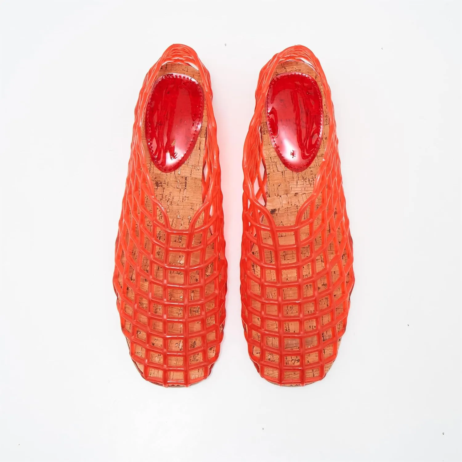Jelly Mesh Ballet Flats for Women Clear Hollow Shoes Summer Beach Slip-on Ballerina PVC Jellies Shoes