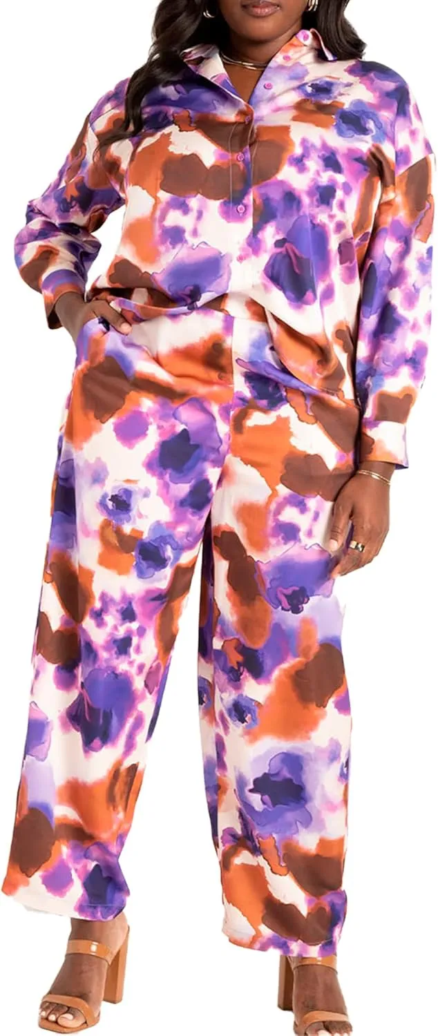 Jessica London Women's Plus Size Wide Leg Gauze Pant