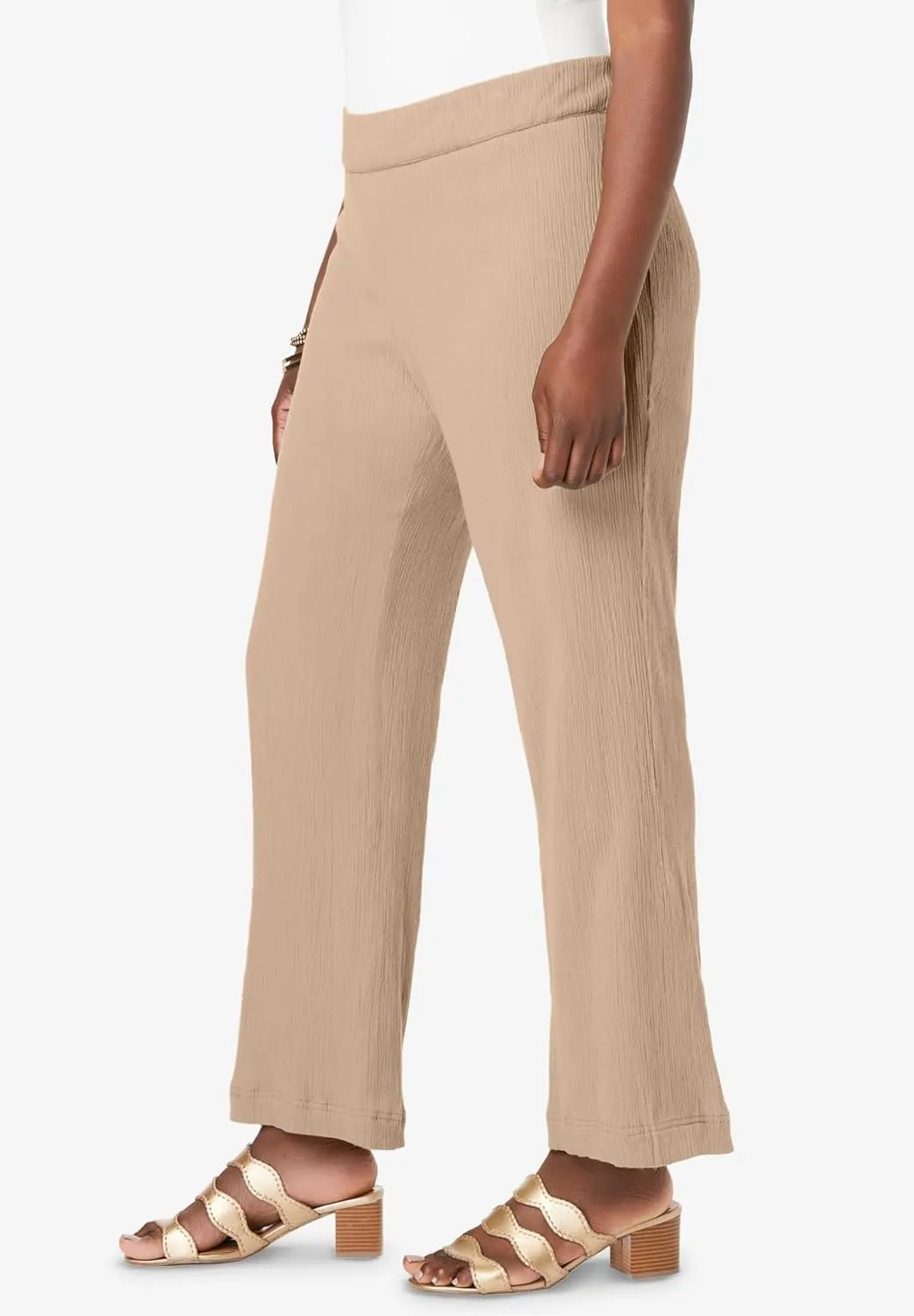 Jessica London Women's Plus Size Wide Leg Gauze Pant