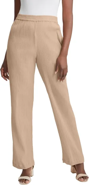Jessica London Women's Plus Size Wide Leg Gauze Pant