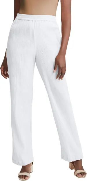 Jessica London Women's Plus Size Wide Leg Gauze Pant