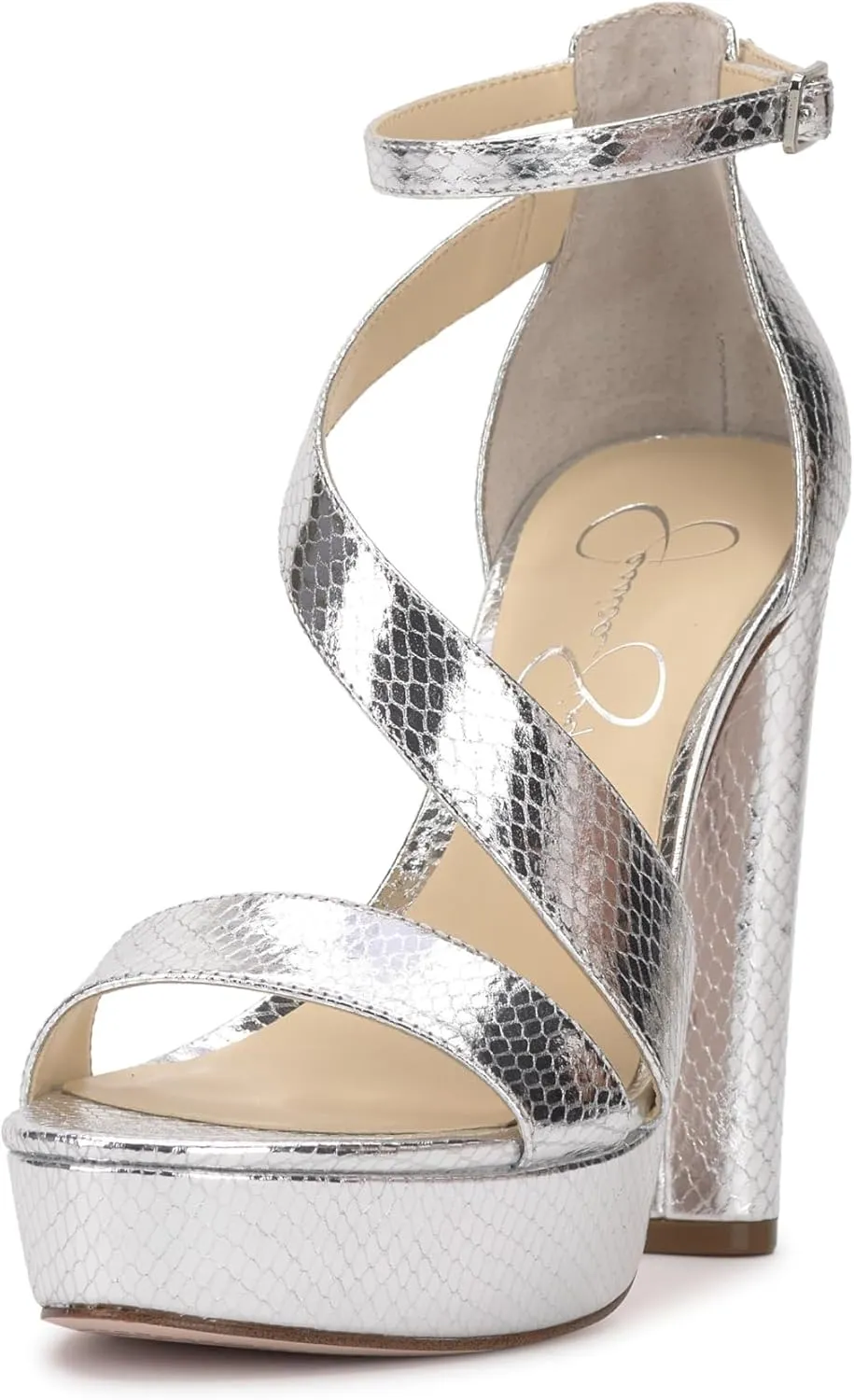 Jessica Simpson Womens Iley Faux Leather Ankle Strap Platform Sandals