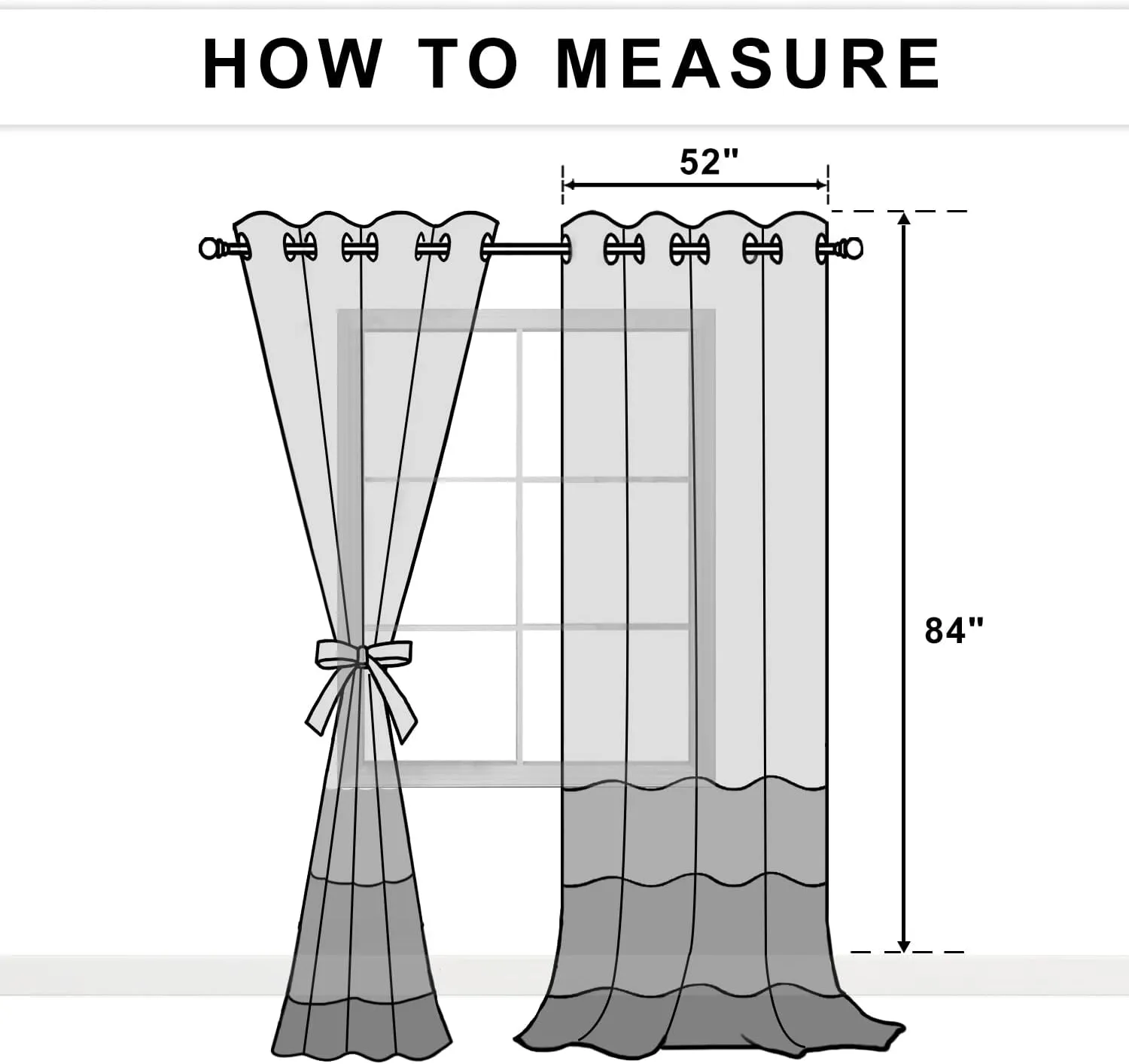 JIUZHEN Gold Sheer Curtains 84 inch Length - Semi Transparent Light Filtering Grommet Window Drapes for Living Room/Balcony, 52Wx 84L, Set of 2 with Tiebacks