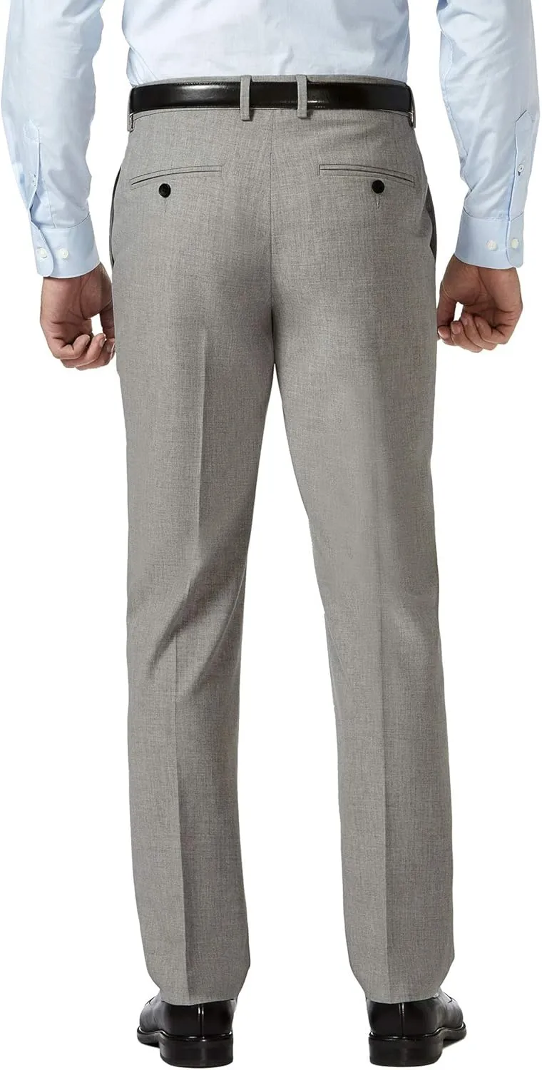 J.M. Haggar Men's 4 Way Stretch Slim Fit Flat Front Dress Pant
