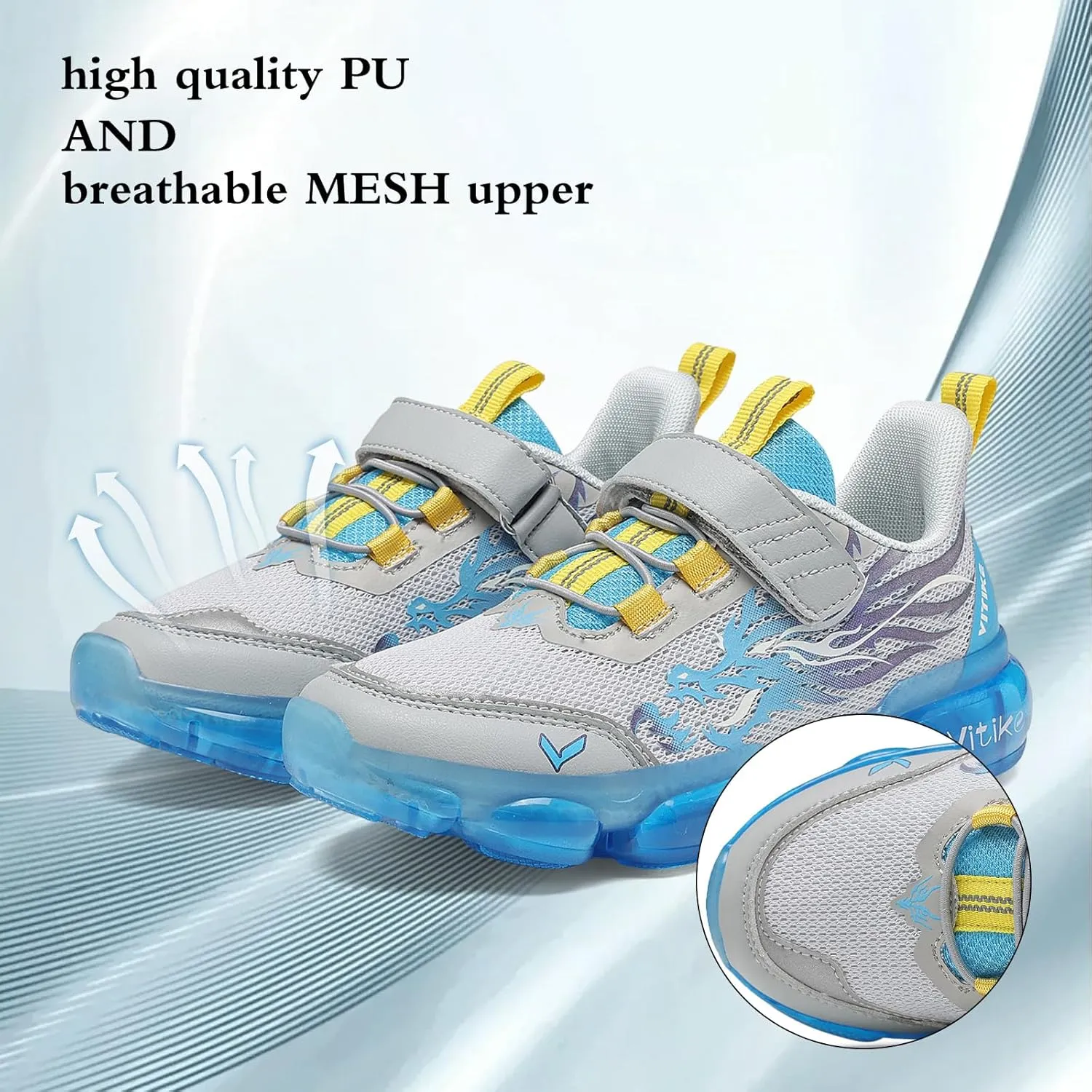 JMFCHI Kids Sneakers Boys Girls Tennis Running Shoes Outdoor Hiking Sneaker for Boys Athletic Breathable