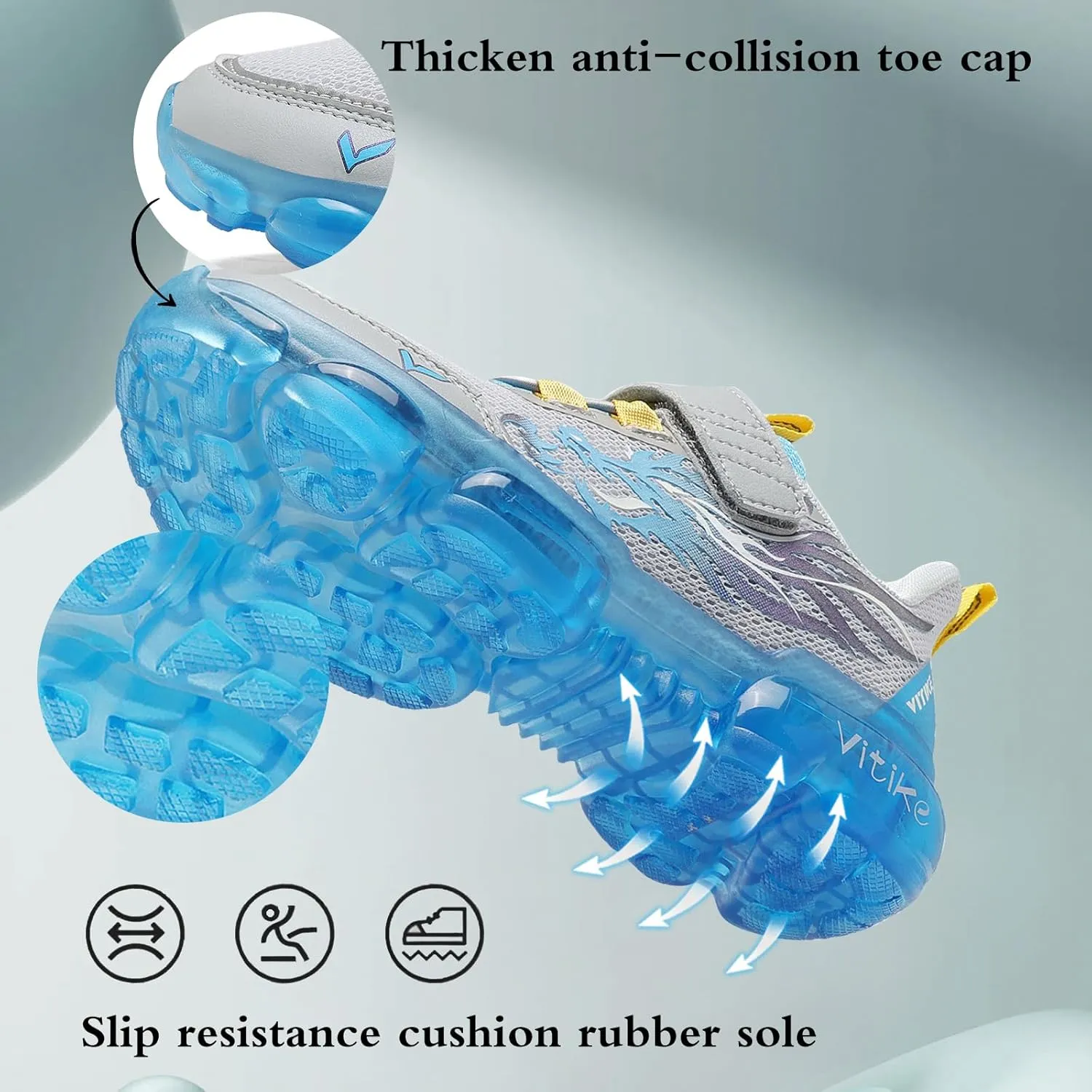 JMFCHI Kids Sneakers Boys Girls Tennis Running Shoes Outdoor Hiking Sneaker for Boys Athletic Breathable