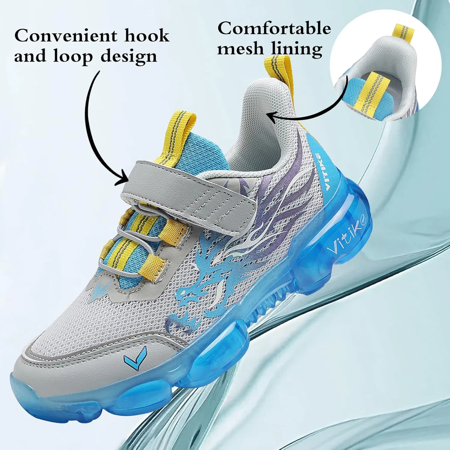 JMFCHI Kids Sneakers Boys Girls Tennis Running Shoes Outdoor Hiking Sneaker for Boys Athletic Breathable