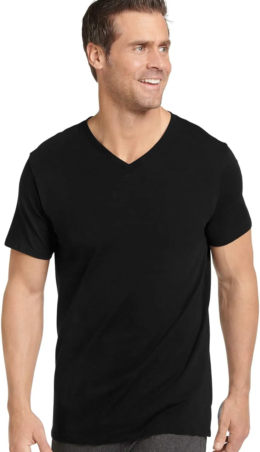 Jockey Men's Undershirt Cotton Stretch V-Neck T-Shirt - 3 Pack