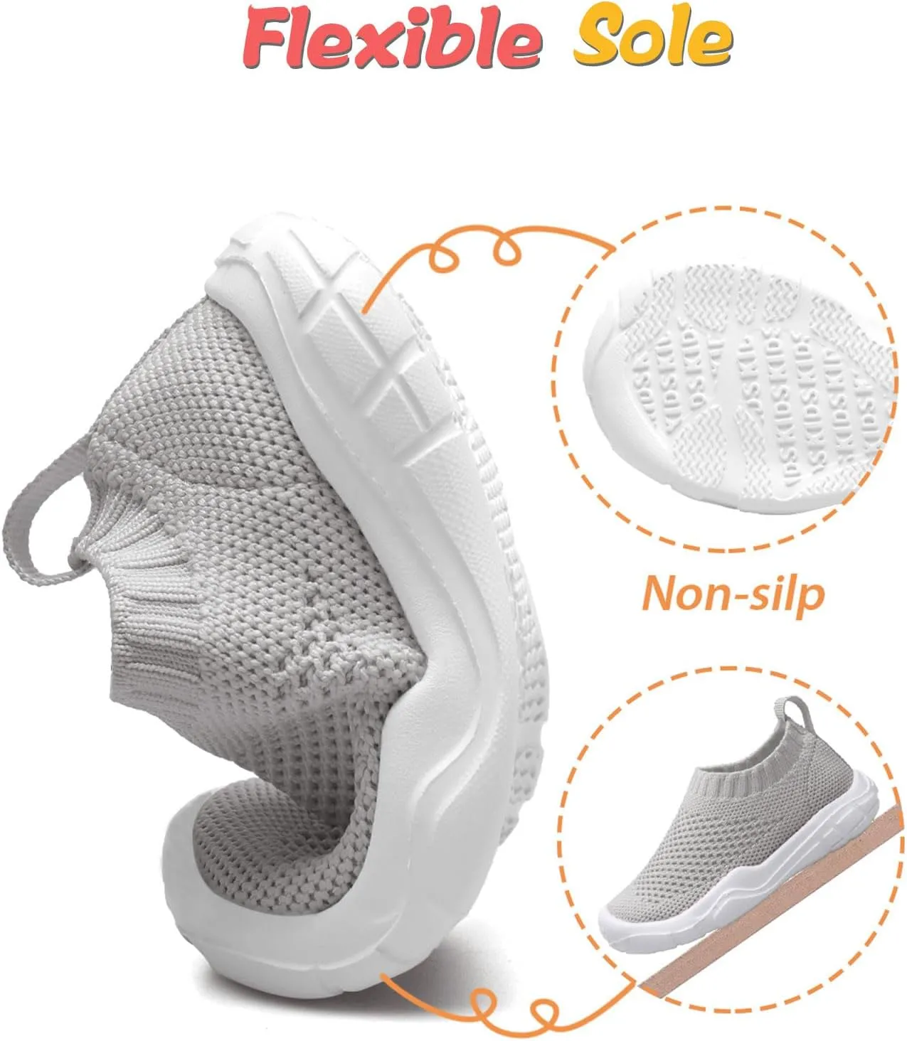 JOINFREE Toddler Boys Girls Sneaker Slip On Shoes Kids Lightweight Breathable Walking Shoes