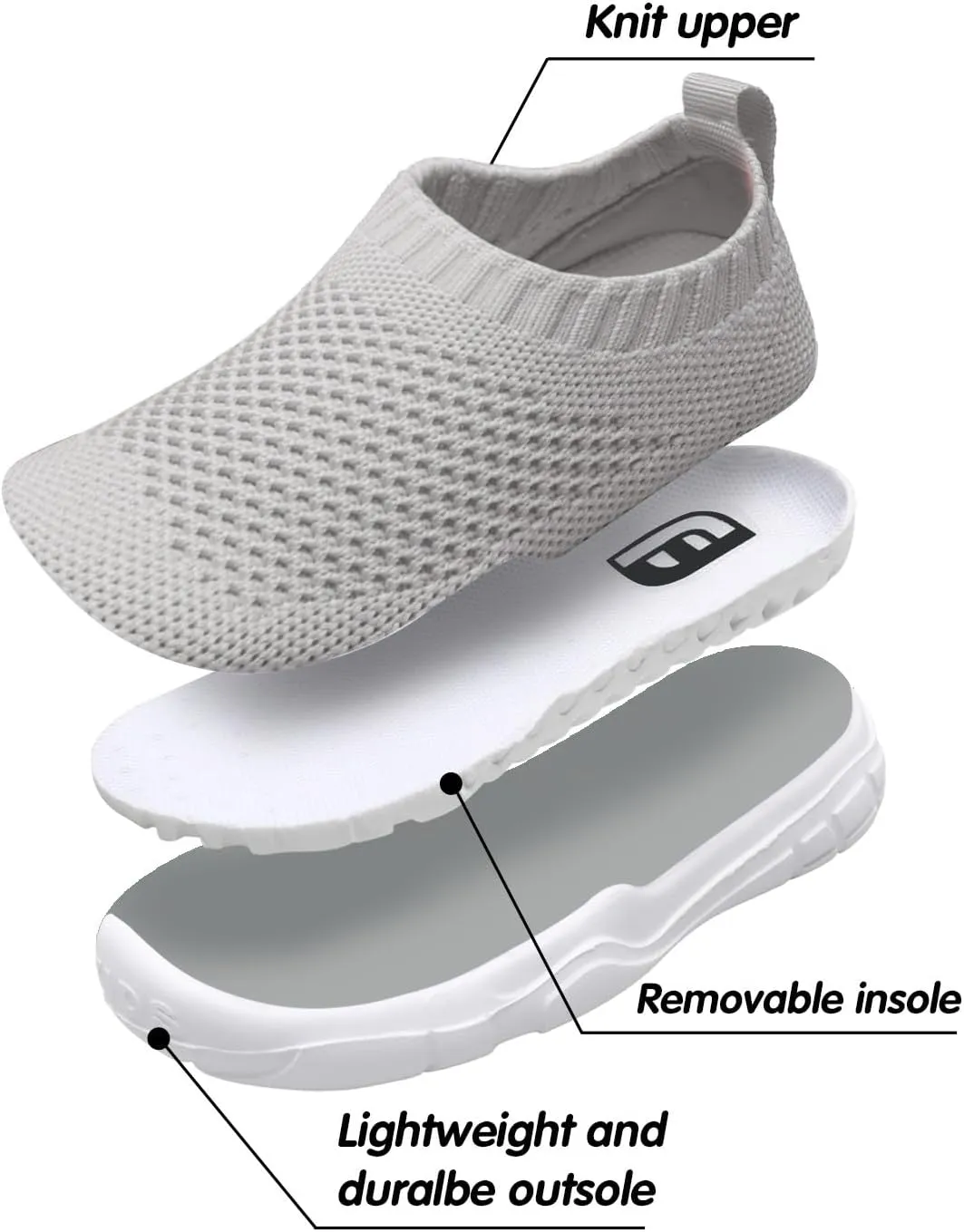 JOINFREE Toddler Boys Girls Sneaker Slip On Shoes Kids Lightweight Breathable Walking Shoes