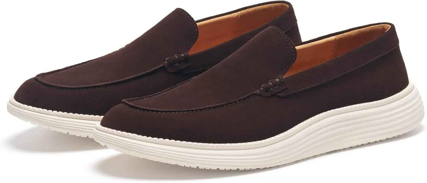 Journey West Men's Comfort Casual Slip-on Suede Leather Loafers Shoes for Men