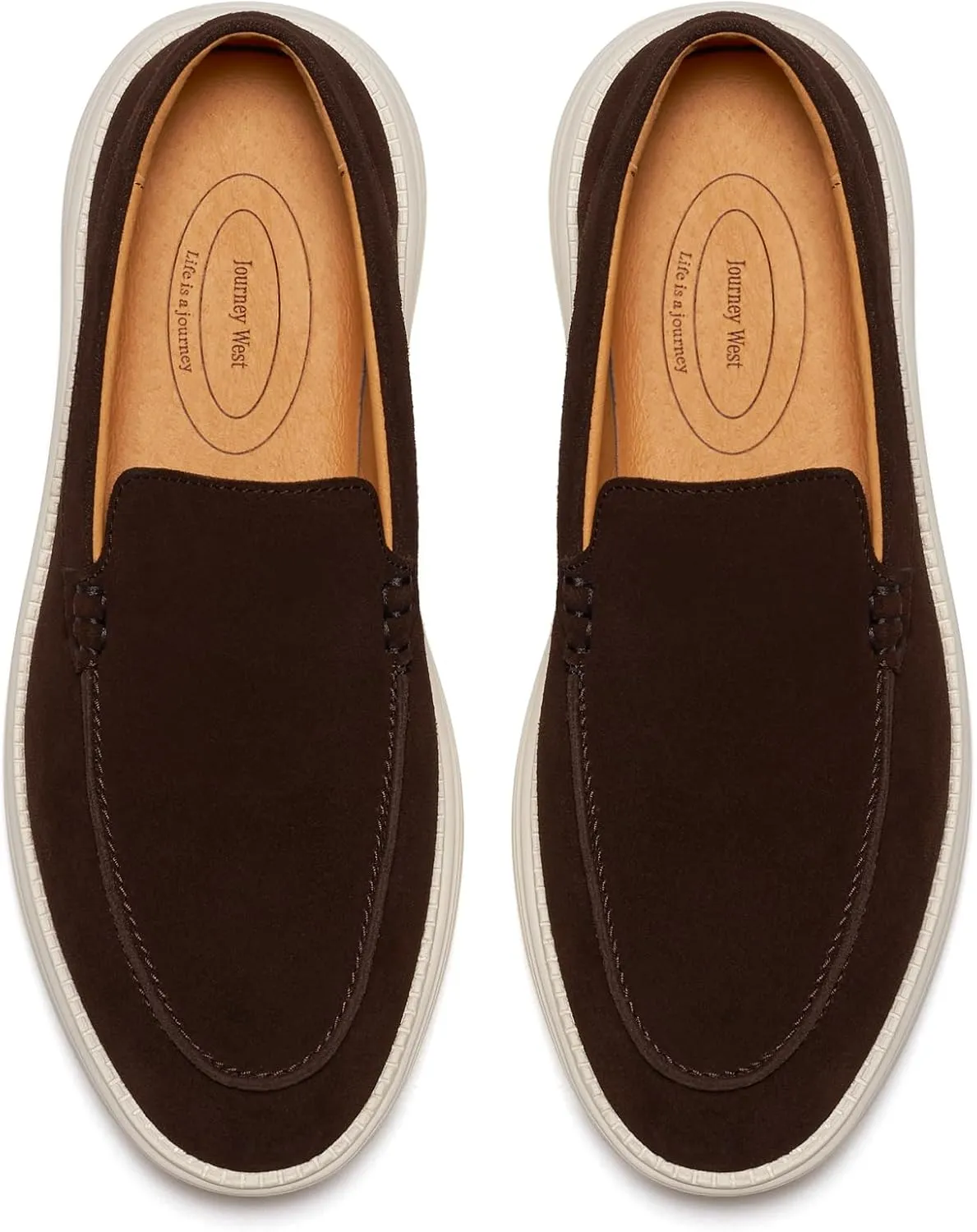 Journey West Men's Comfort Casual Slip-on Suede Leather Loafers Shoes for Men