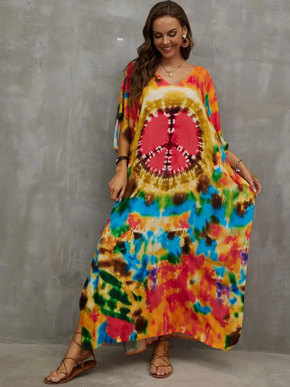 Kaftan Dresses for Women Plus Size Bathing Suit Cover up Caftan Maxi Beach Dresses