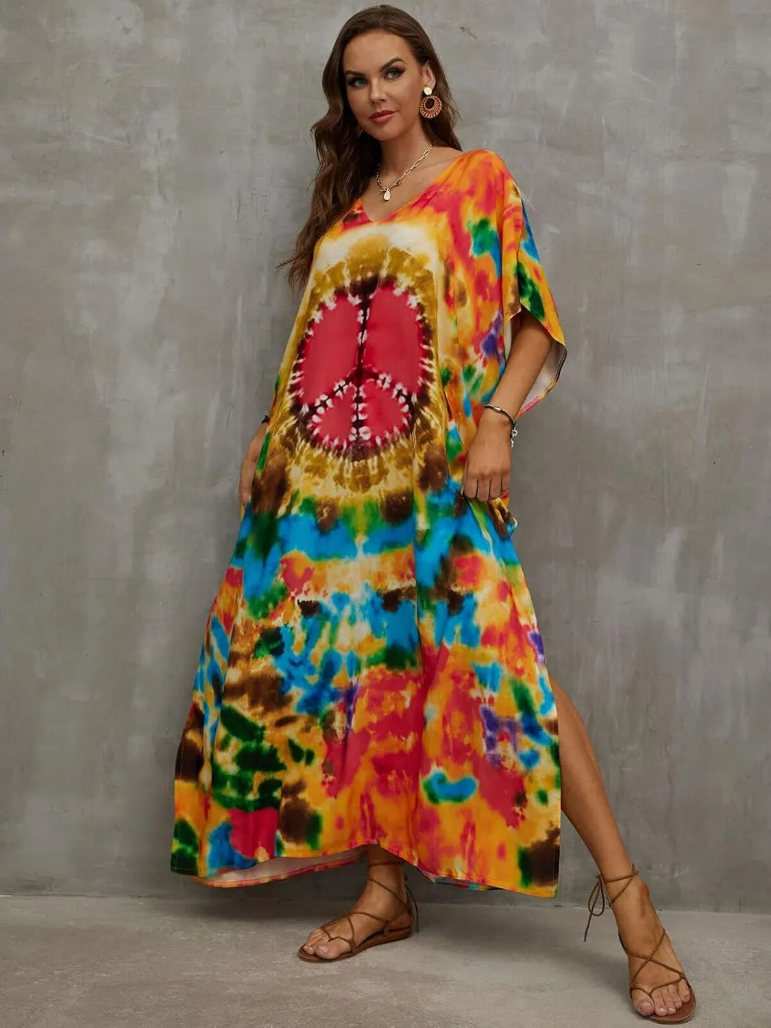 Kaftan Dresses for Women Plus Size Bathing Suit Cover up Caftan Maxi Beach Dresses