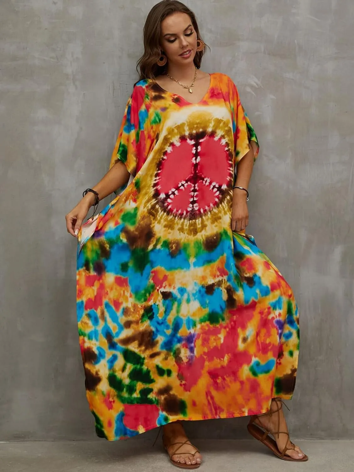 Kaftan Dresses for Women Plus Size Bathing Suit Cover up Caftan Maxi Beach Dresses
