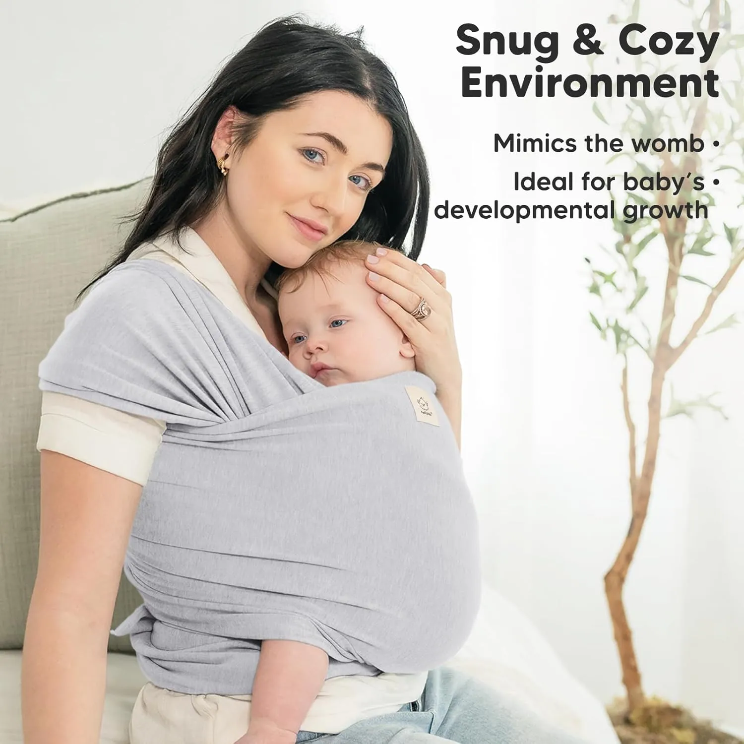 KeaBabies Baby Wrap Carrier - All in 1 Original Baby Carrier Newborn to Toddler Sling, Easy to Wear, Hands Free Bonding, Lightweight, Breathable Infant Wraps (Ash Gray)