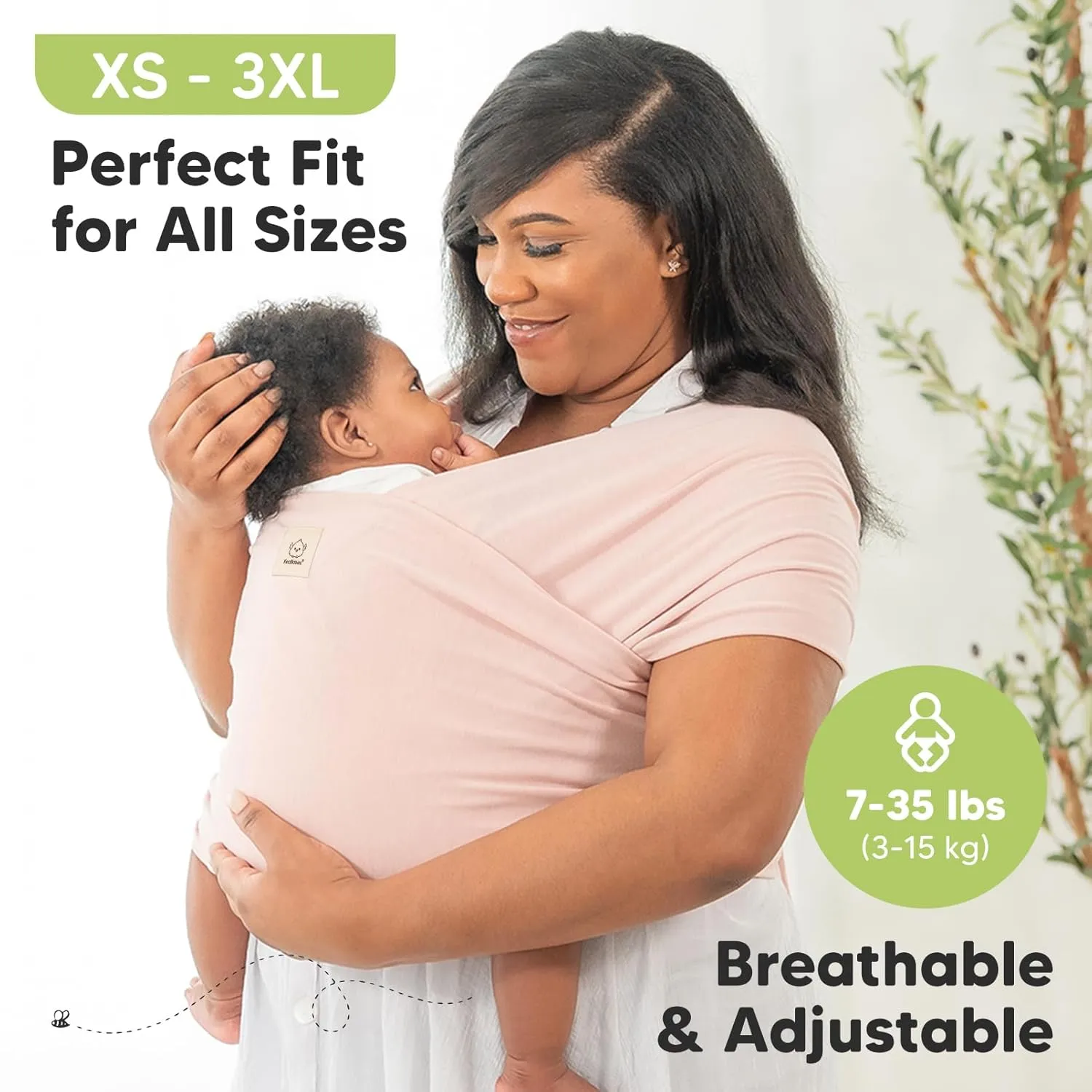 KeaBabies Baby Wrap Carrier - All in 1 Original Baby Carrier Newborn to Toddler Sling, Easy to Wear, Hands Free Bonding, Lightweight, Breathable Infant Wraps (Ash Gray)