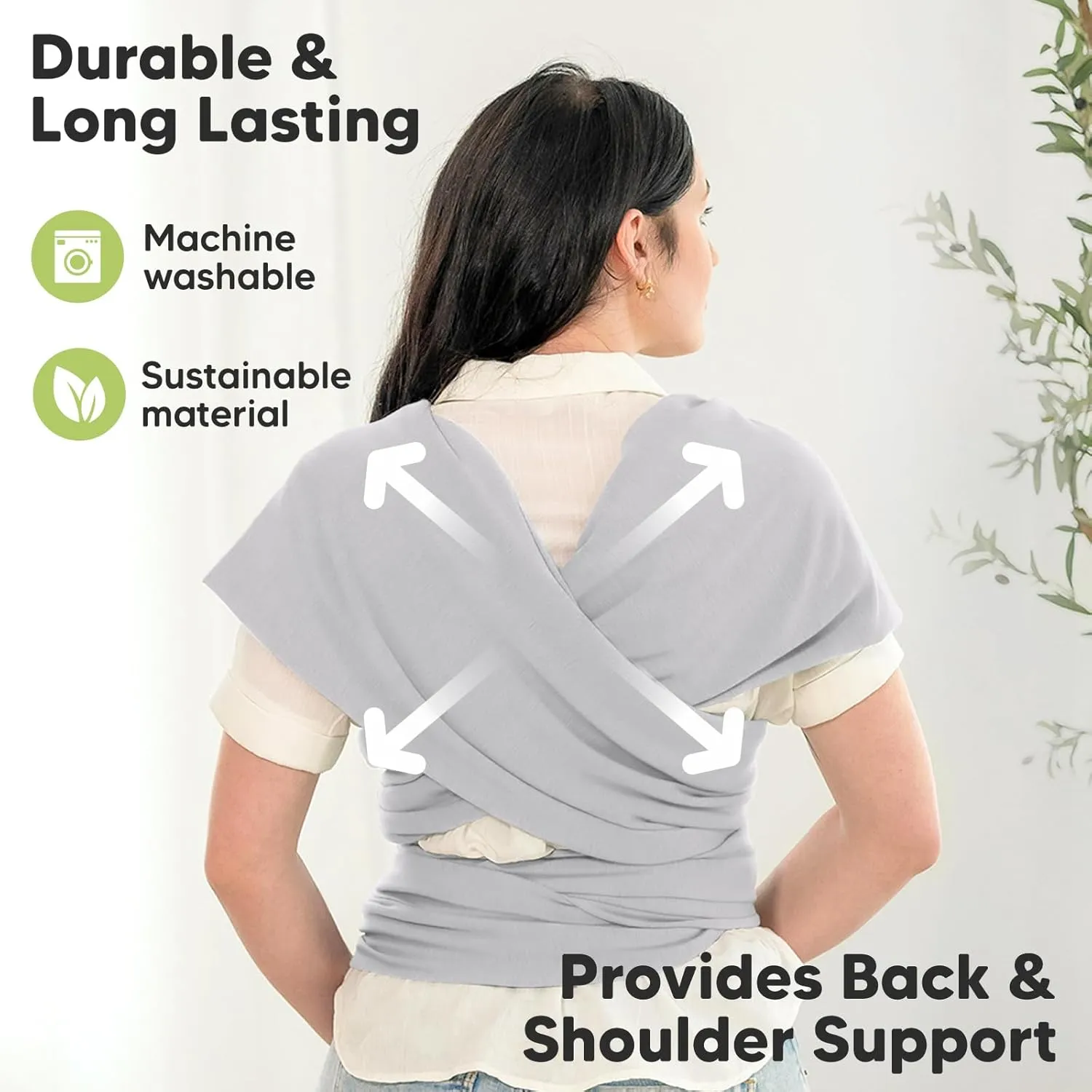 KeaBabies Baby Wrap Carrier - All in 1 Original Baby Carrier Newborn to Toddler Sling, Easy to Wear, Hands Free Bonding, Lightweight, Breathable Infant Wraps (Ash Gray)