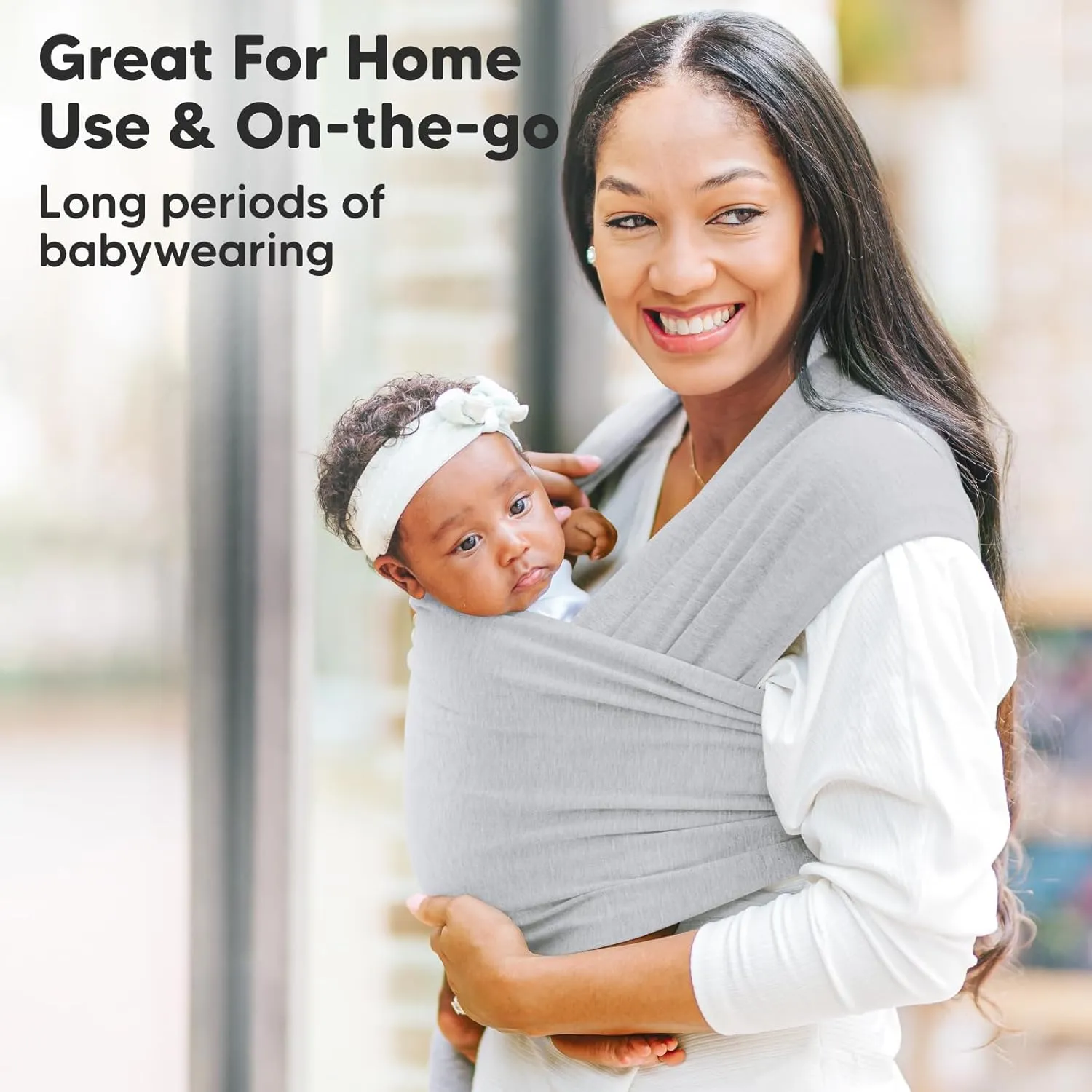 KeaBabies Baby Wrap Carrier - All in 1 Original Baby Carrier Newborn to Toddler Sling, Easy to Wear, Hands Free Bonding, Lightweight, Breathable Infant Wraps (Ash Gray)