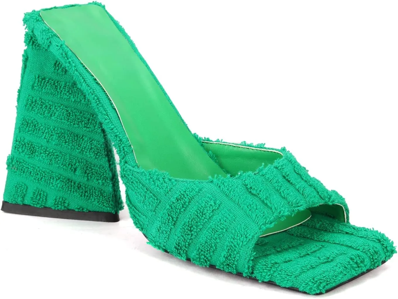keleimusi Women's Trendy Square Toe Block Heel Dress Mules with Wide Strap