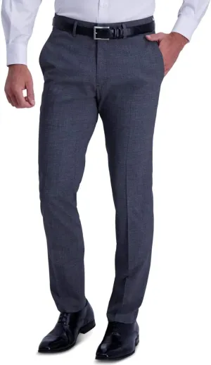 Kenneth Cole Men's Stretch Heather Glen Plaid Slim Fit Flat Front Dress Pant