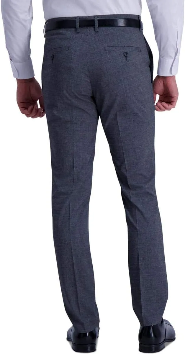 Kenneth Cole Men's Stretch Heather Glen Plaid Slim Fit Flat Front Dress Pant