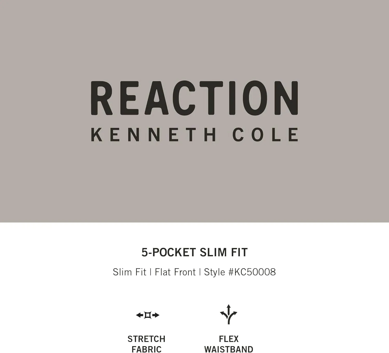Kenneth Cole REACTION Men's Flex Waist Slim Fit 5 Pocket Casual Pant-Regular and Big and Tall