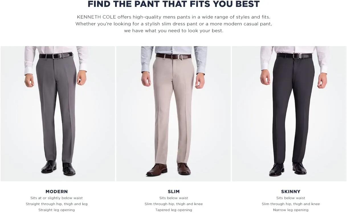 Kenneth Cole REACTION Men's Flex Waist Slim Fit 5 Pocket Casual Pant-Regular and Big and Tall