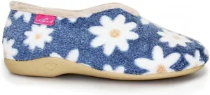 KLA021 Daisy Slipper in Pink Blue with Floral Print 5,6,7,8,9,10 8 Blue