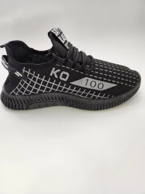KO 100 Mens Breathable, Lightweight, Fashionable, Slip-on, Running Shoes Black, 9