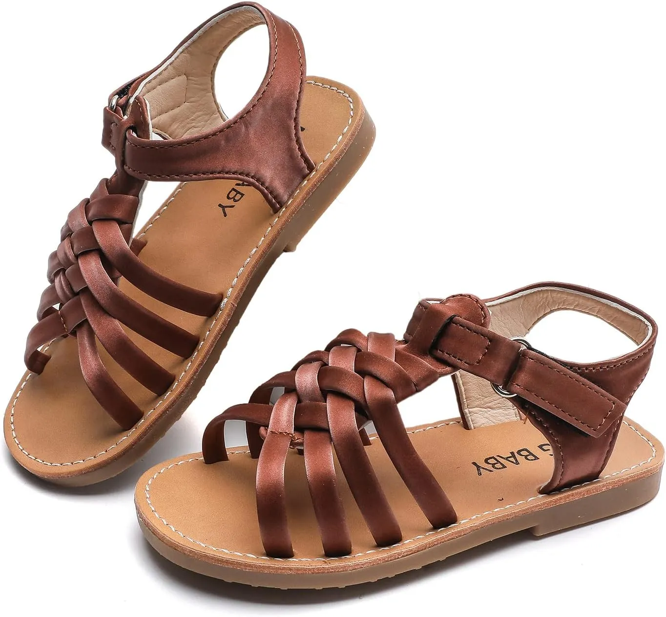 Komfyea Girl Summer Cute Wrap Toe Toddler Soft Flower Flat Beach Sandal Shoes