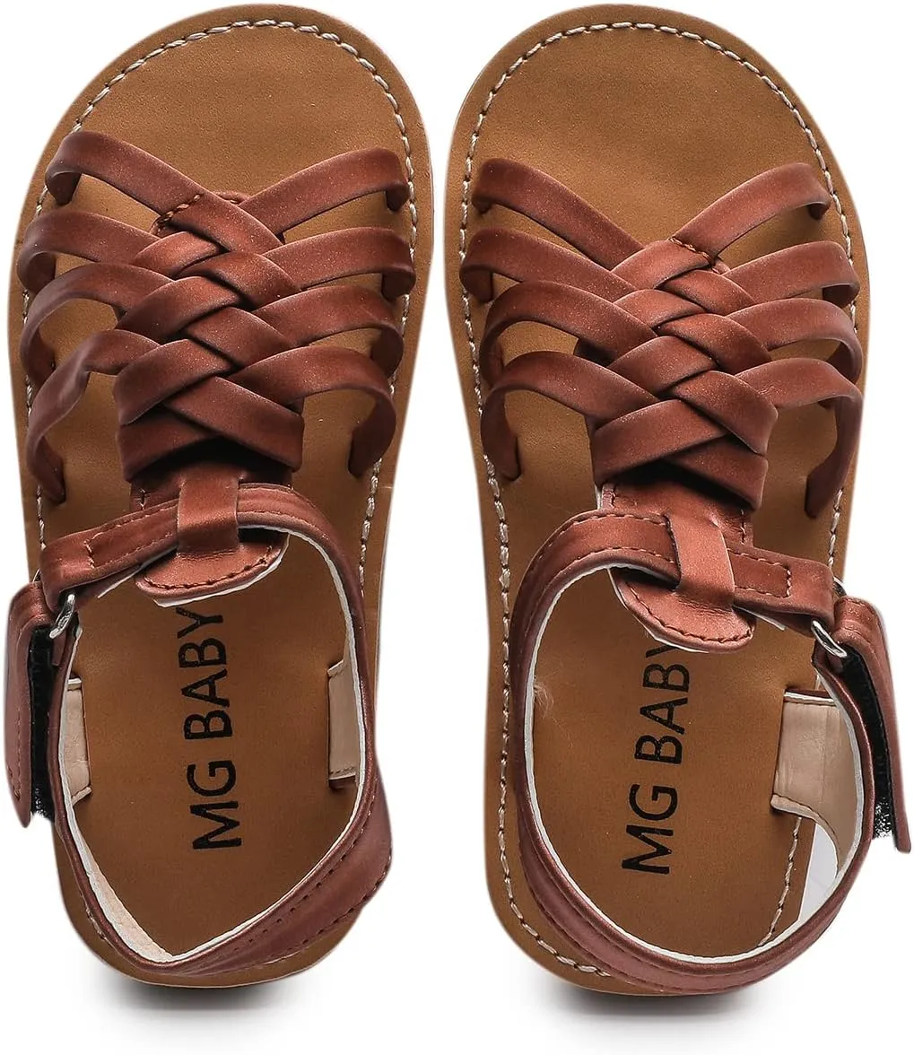 Komfyea Girl Summer Cute Wrap Toe Toddler Soft Flower Flat Beach Sandal Shoes