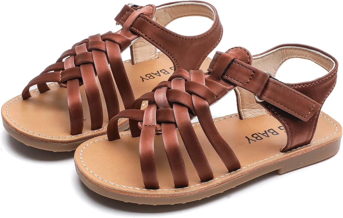 Komfyea Girl Summer Cute Wrap Toe Toddler Soft Flower Flat Beach Sandal Shoes